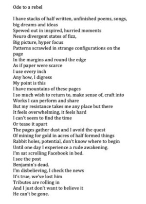 Nathalie Forster - Ode to a Rebel. Instagram: @natrhymes75